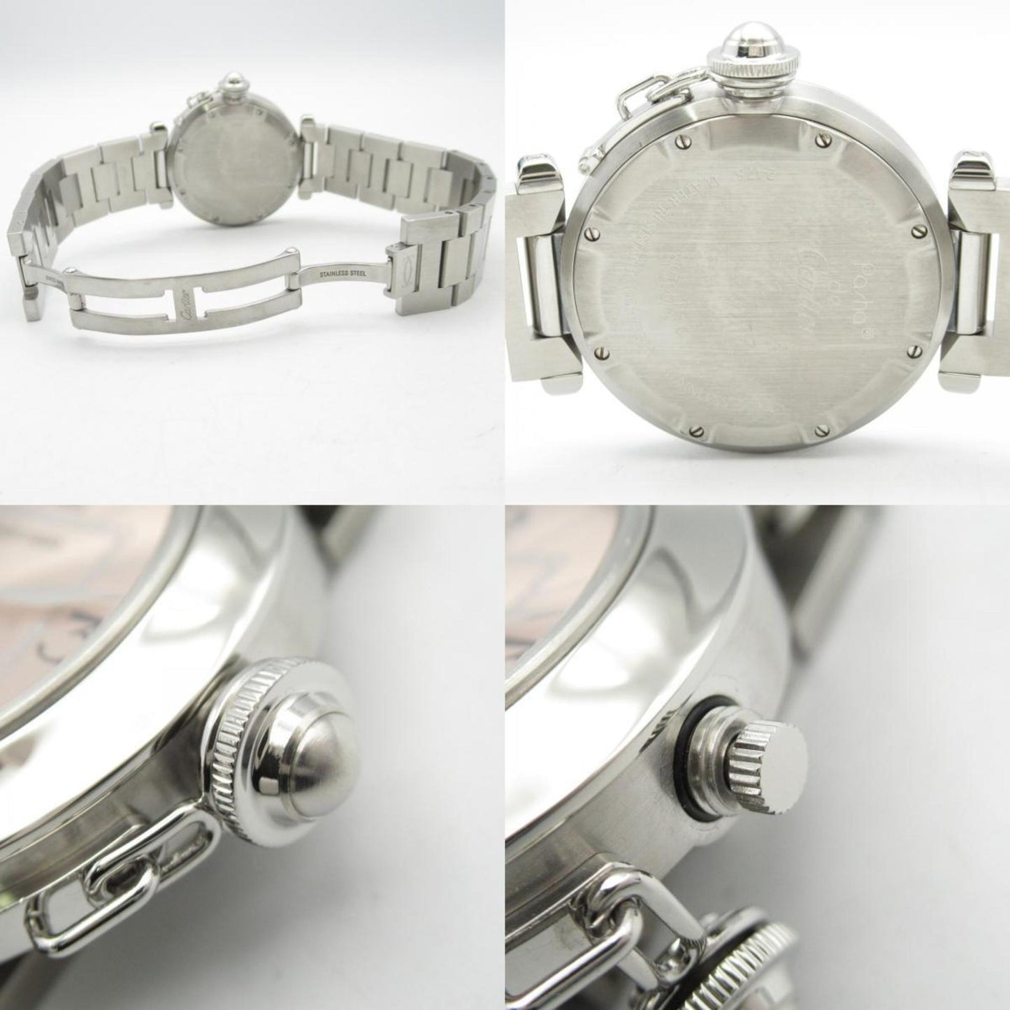 Cartier Pasha C Big Date Watch Stainless Steel Boys Pink W31058M7