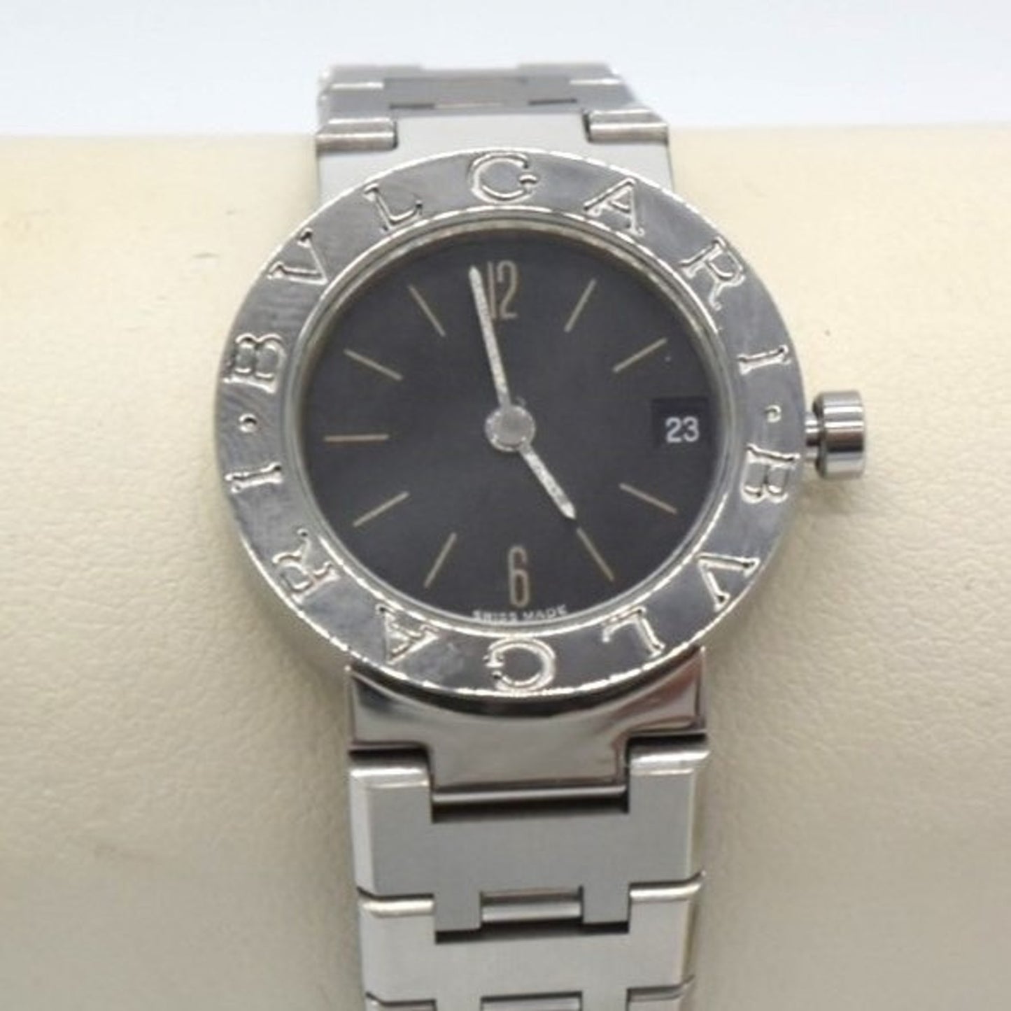 Bvlgari Bvlgari Analogue Watch Date Black Dial Bb23Ss