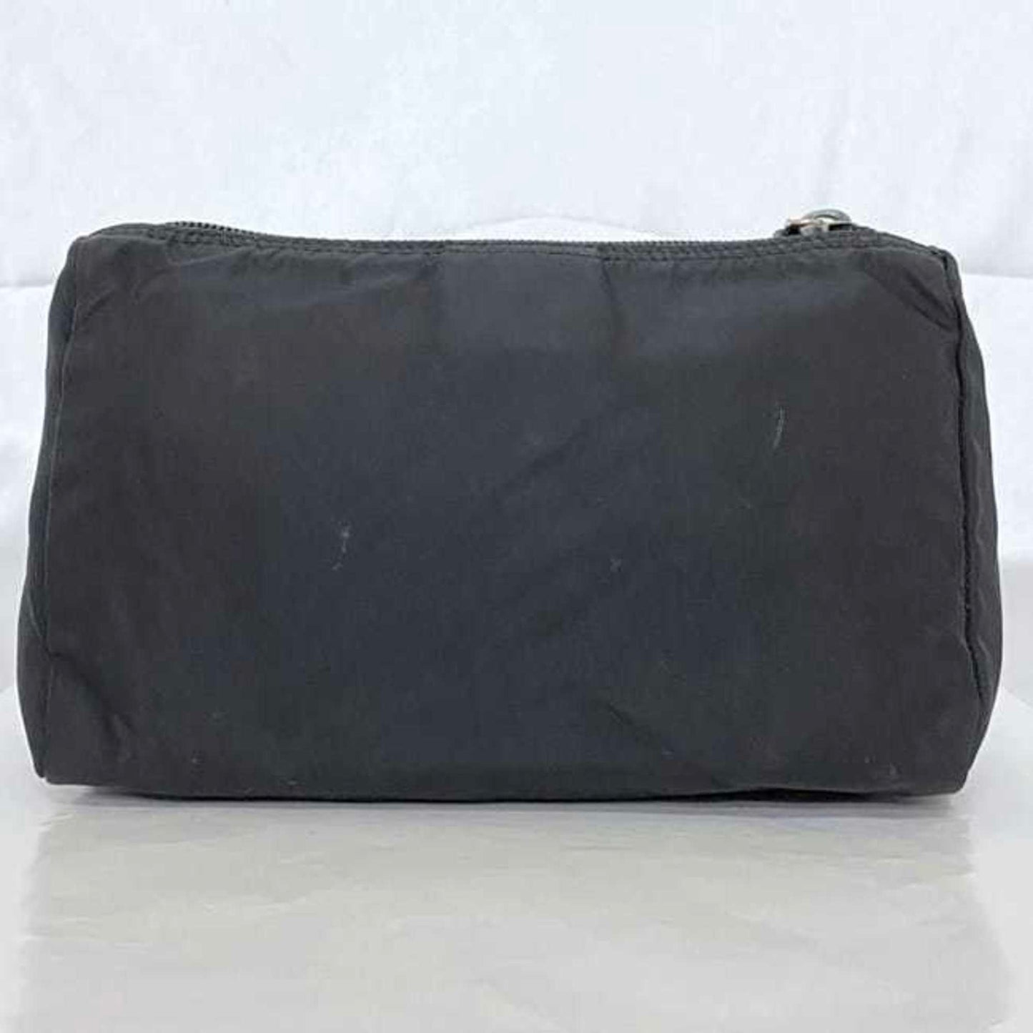 Prada Pouch Ec-22538 Black Nero Vela Mv11 Nylon 85 Prada Triangle Plate