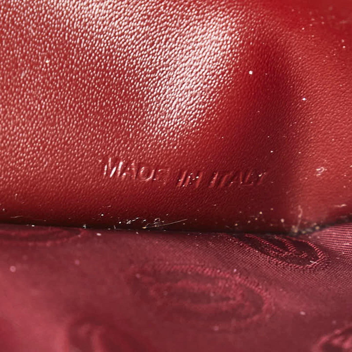 Cartier Must Line Long Wallet Wine Red Leather