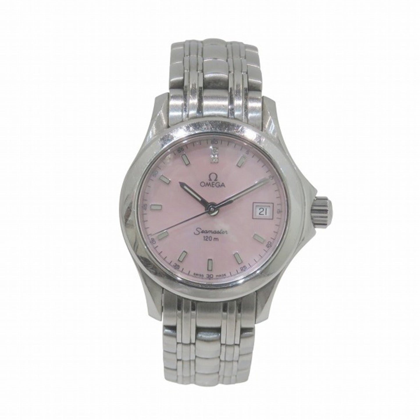 Omega Seamaster 120M 2581.64 Quartz Pink Shell With 2 Diamonds