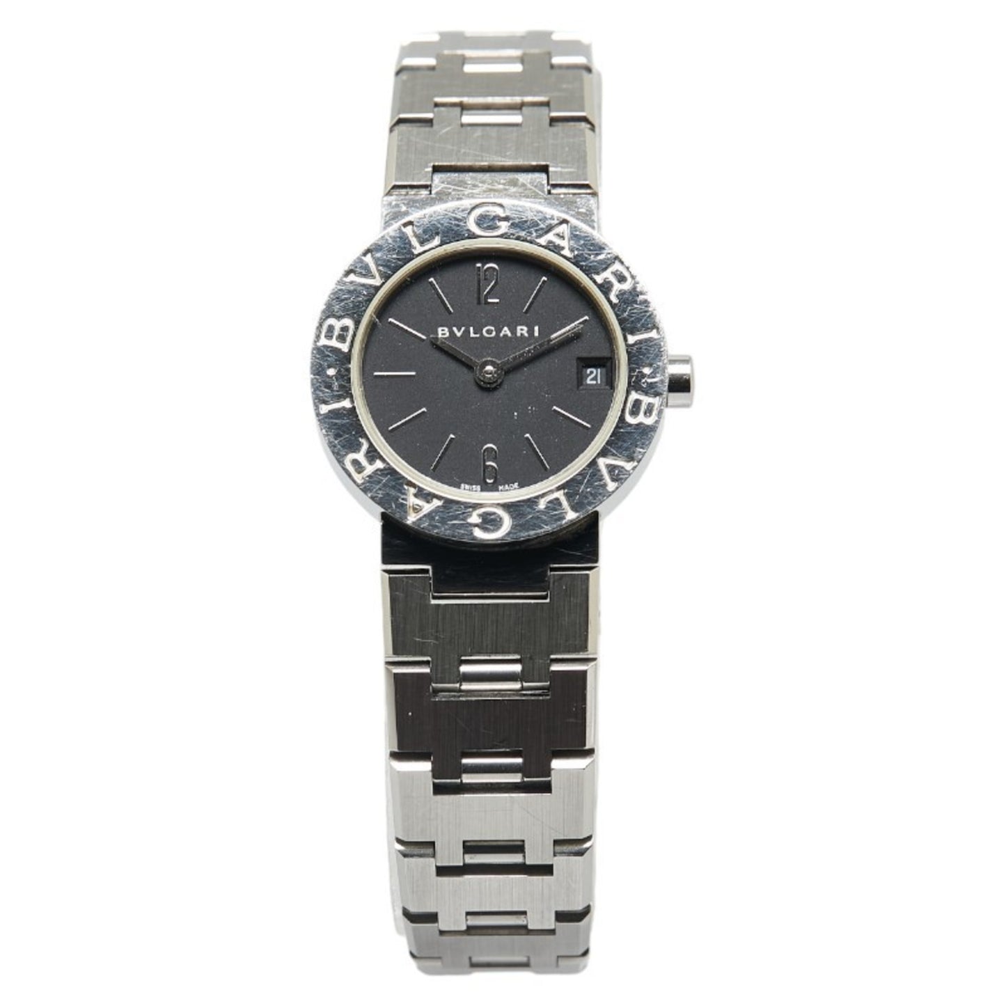 Bvlgari Watch Bb23Ss Quartz Black Dial Stainless Steel