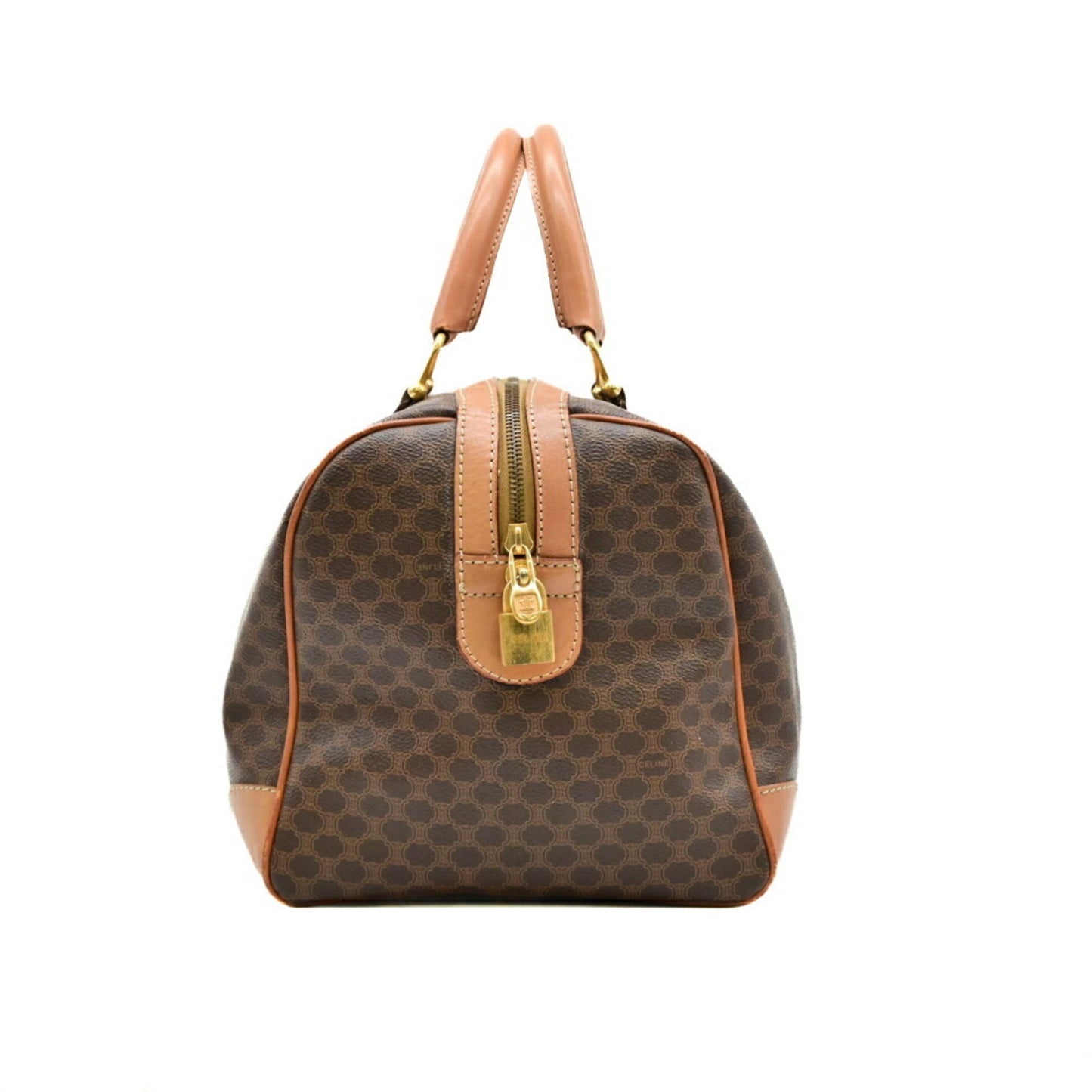 Celine Macadam Boston Bag Leather Brown