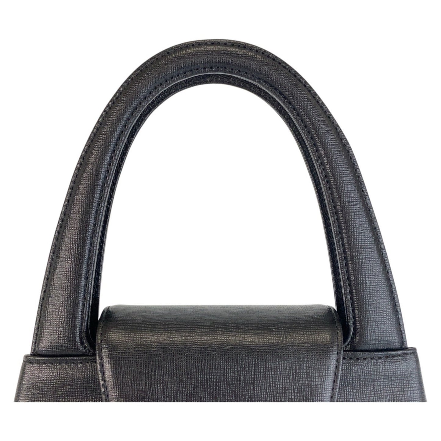 Givenchy Vintage Circle Logo Black Gold Hardware Leather Handbag