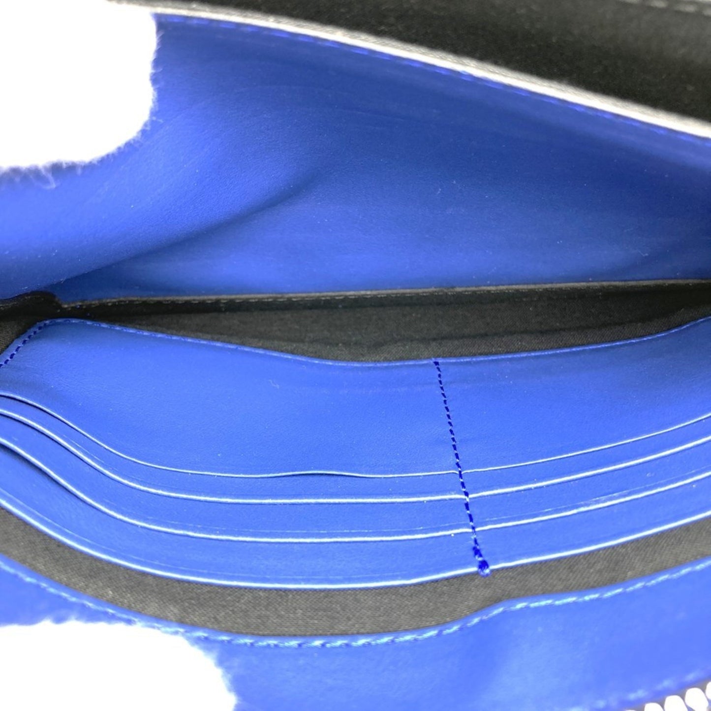 Fendi 7Va350 Vocabulary Clutch Bag Think Second Pouch Blue Leather