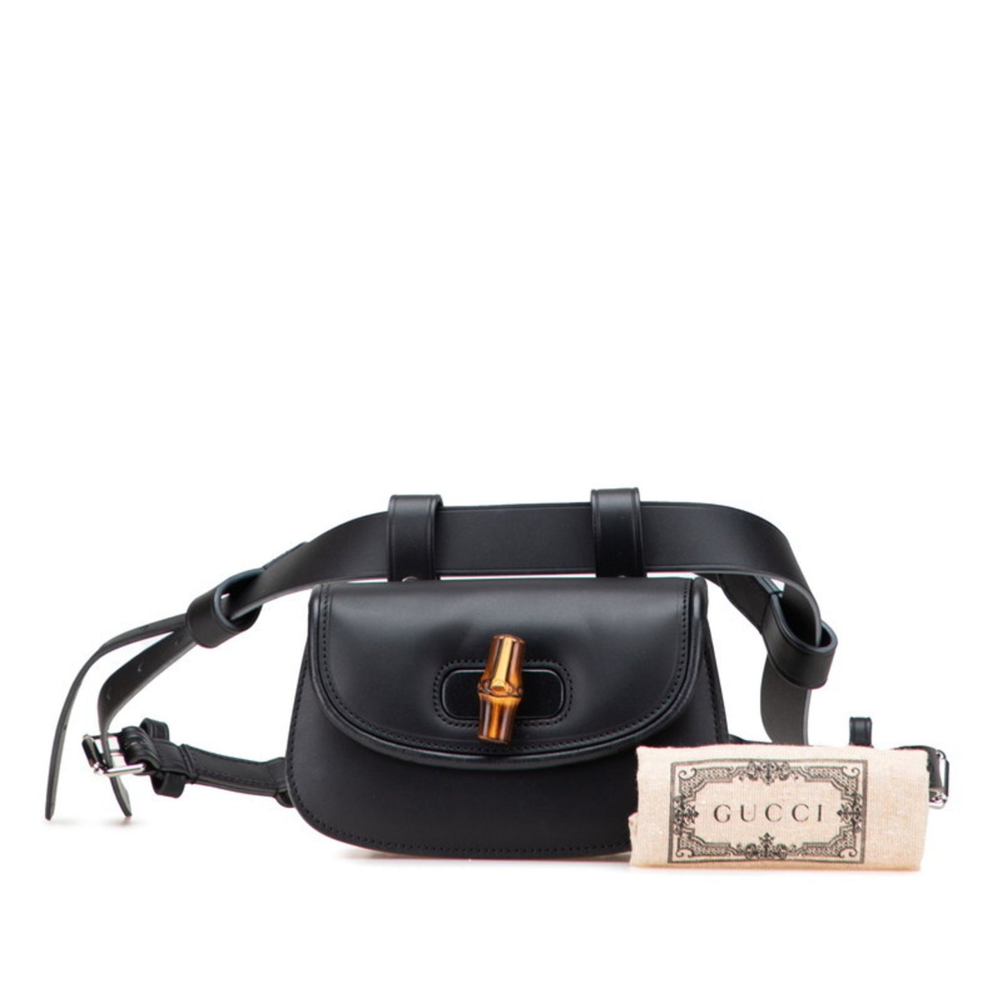 Gucci Bamboo 1947 Mini Belt Bag/Waist Bag 681137 Black Leather