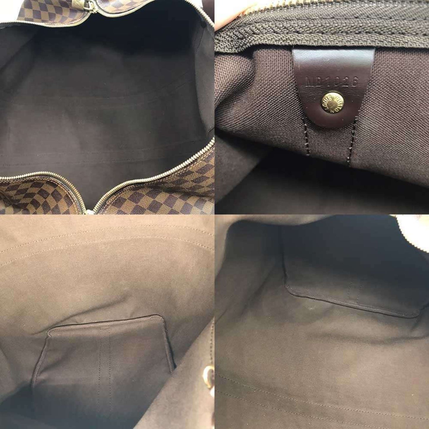 Louis Vuitton Keepall 55 Bandouliere Damier Ebene Brown Boston Bag Shoulder N41414 Louis Vuitton