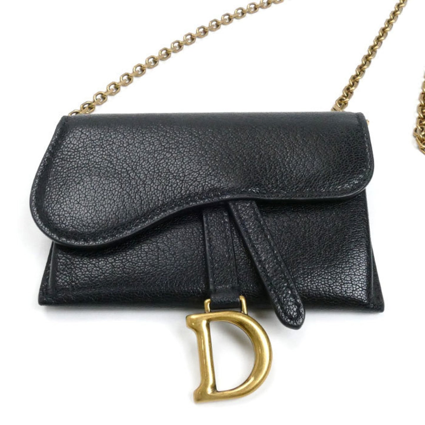 Christian Dior Saddle Nano Pouch Shoulder Bag Black