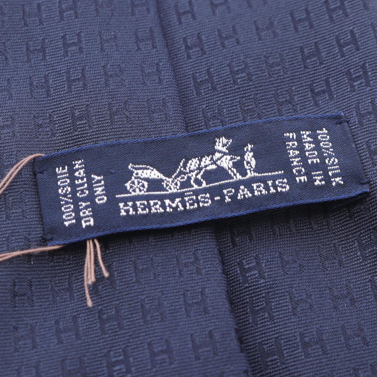Hermes Herms H-Pattern Silk Tie