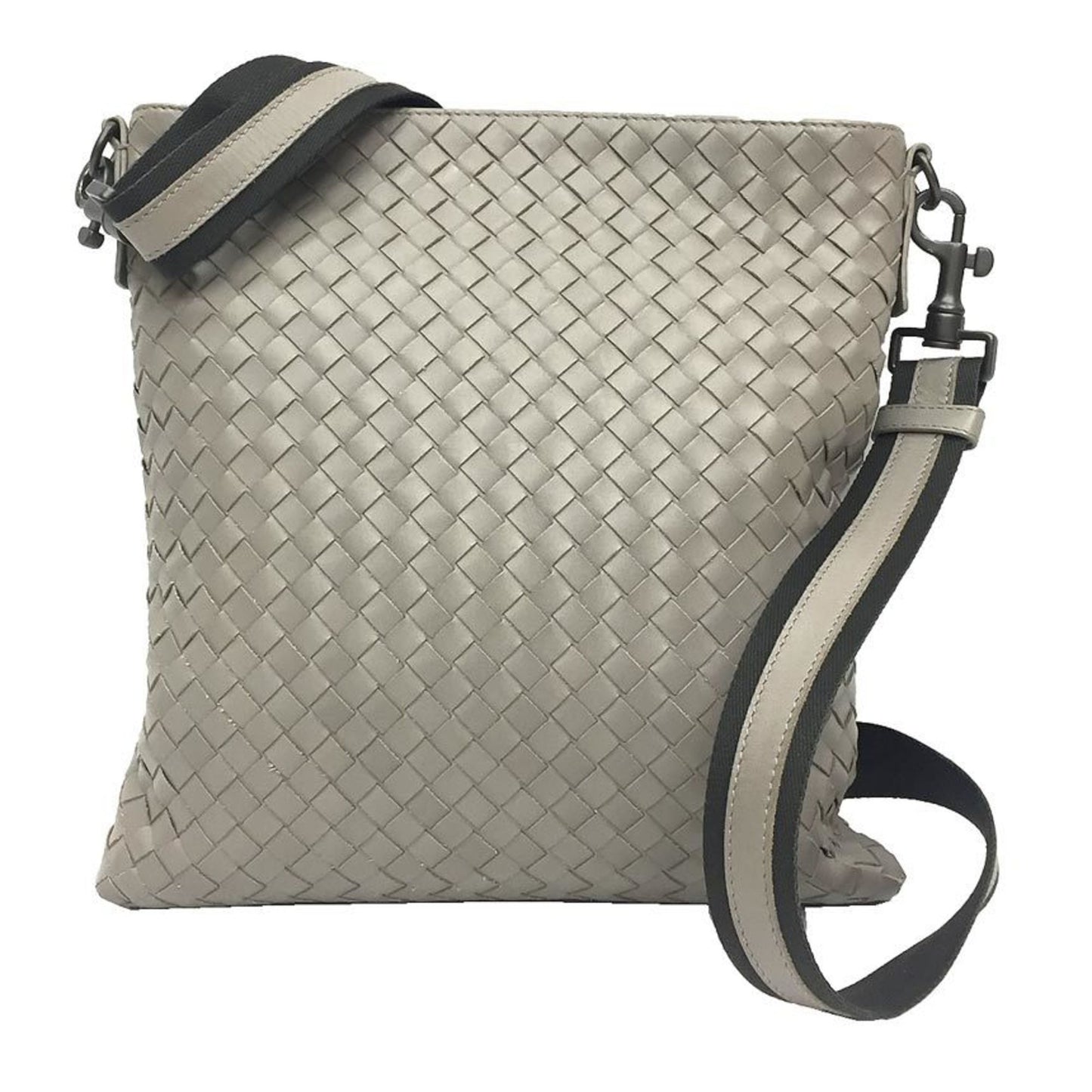 Bottega Veneta Intrecciato Shoulder Bag 276357 Greige Leather Genuine