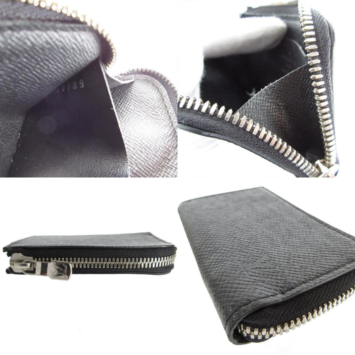 Louis Vuitton Louis Vuitton Wallet/Coin Case Taiga Portemonnay Jour Black Silver
