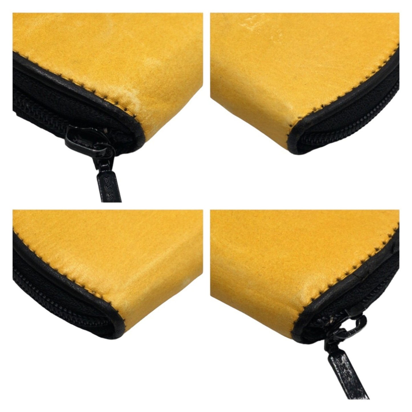 Yves Saint Laurent Vintage Ysl Yellow Leather Wallet/Coin Case/Purse
