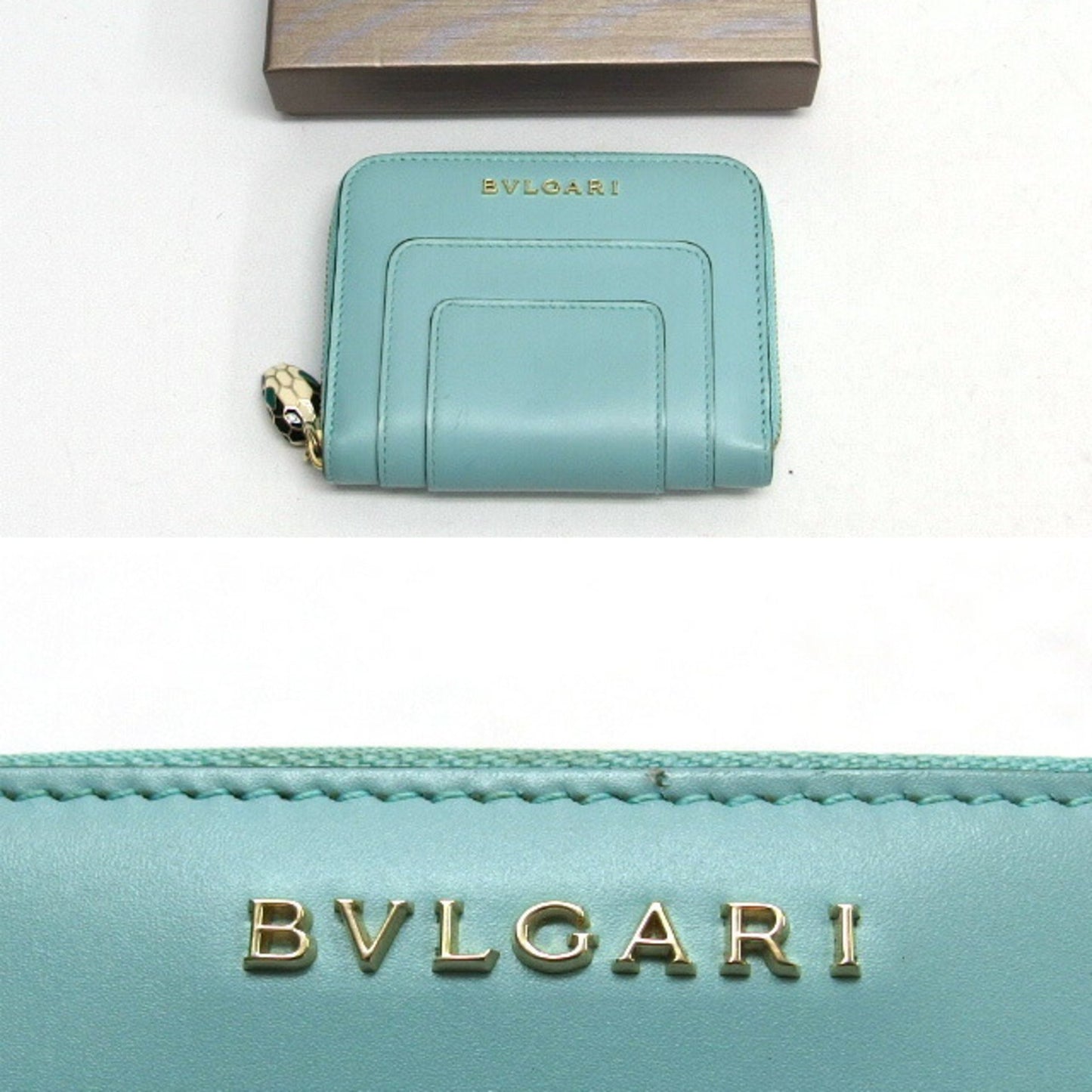 Bvlgari Bulgari Serpenti Forever Round Zip Coin Purse Light Blue