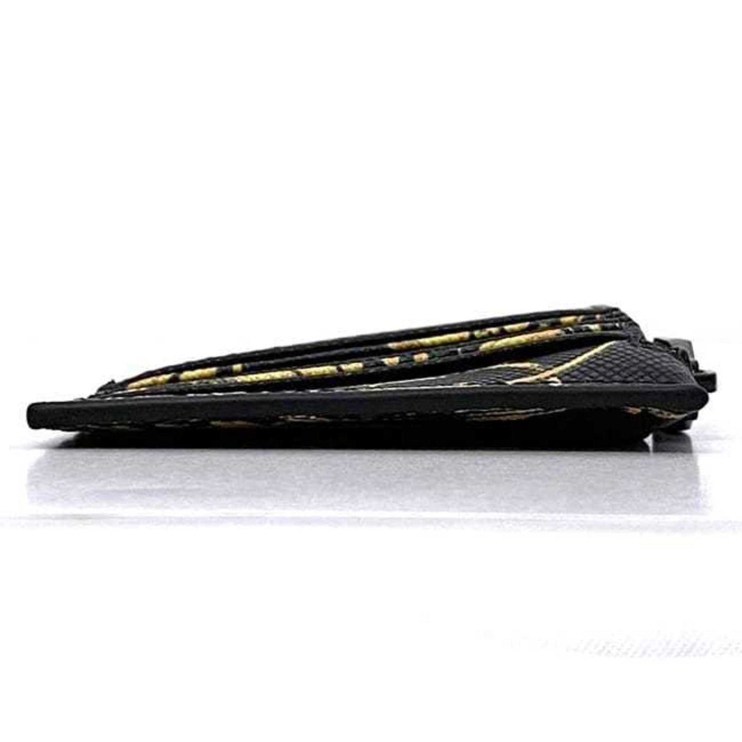 Versace Coin Case Ec-23104 Black Yellow Jeans Couture 72Ya5Pb3 Card Holder Saffiano Leather Versace