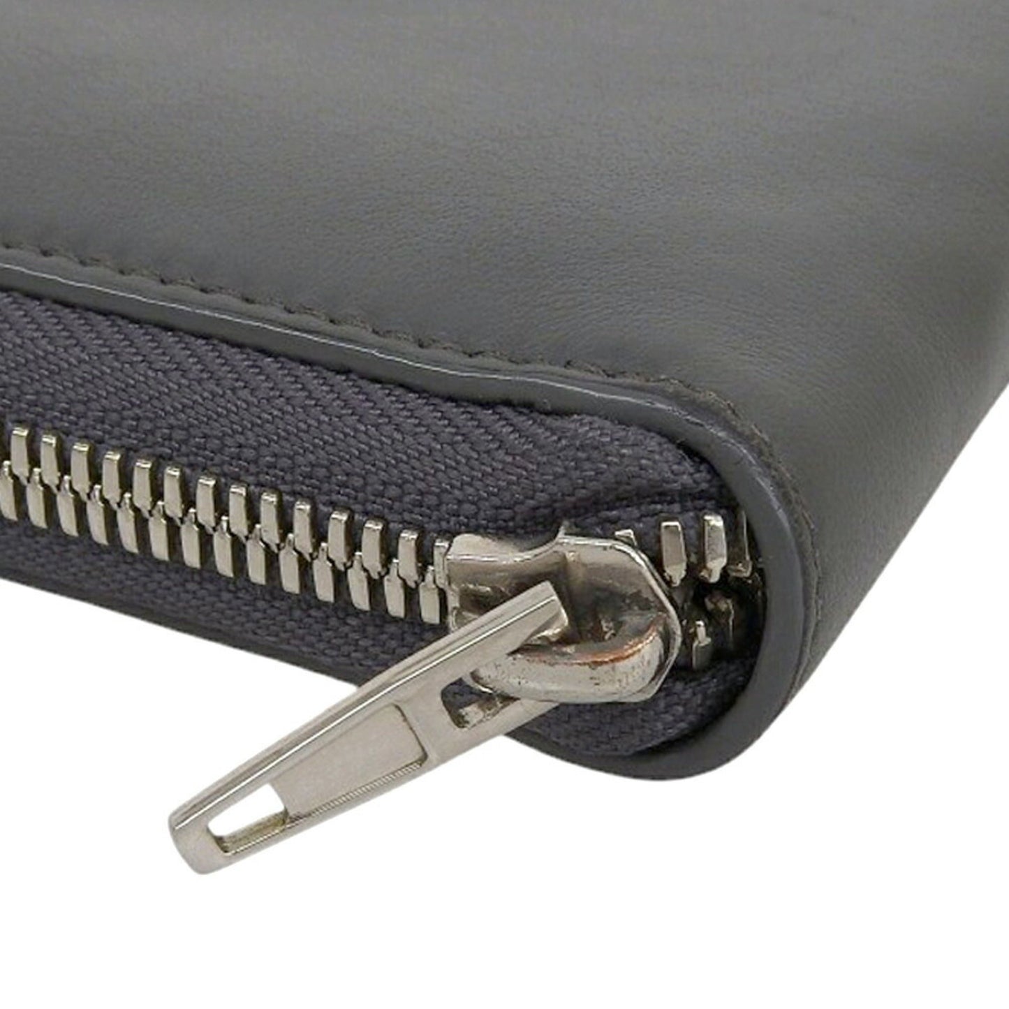Balenciaga Paper Continental 504547 1110 Y 203437 Round Long Wallet Leather Grey