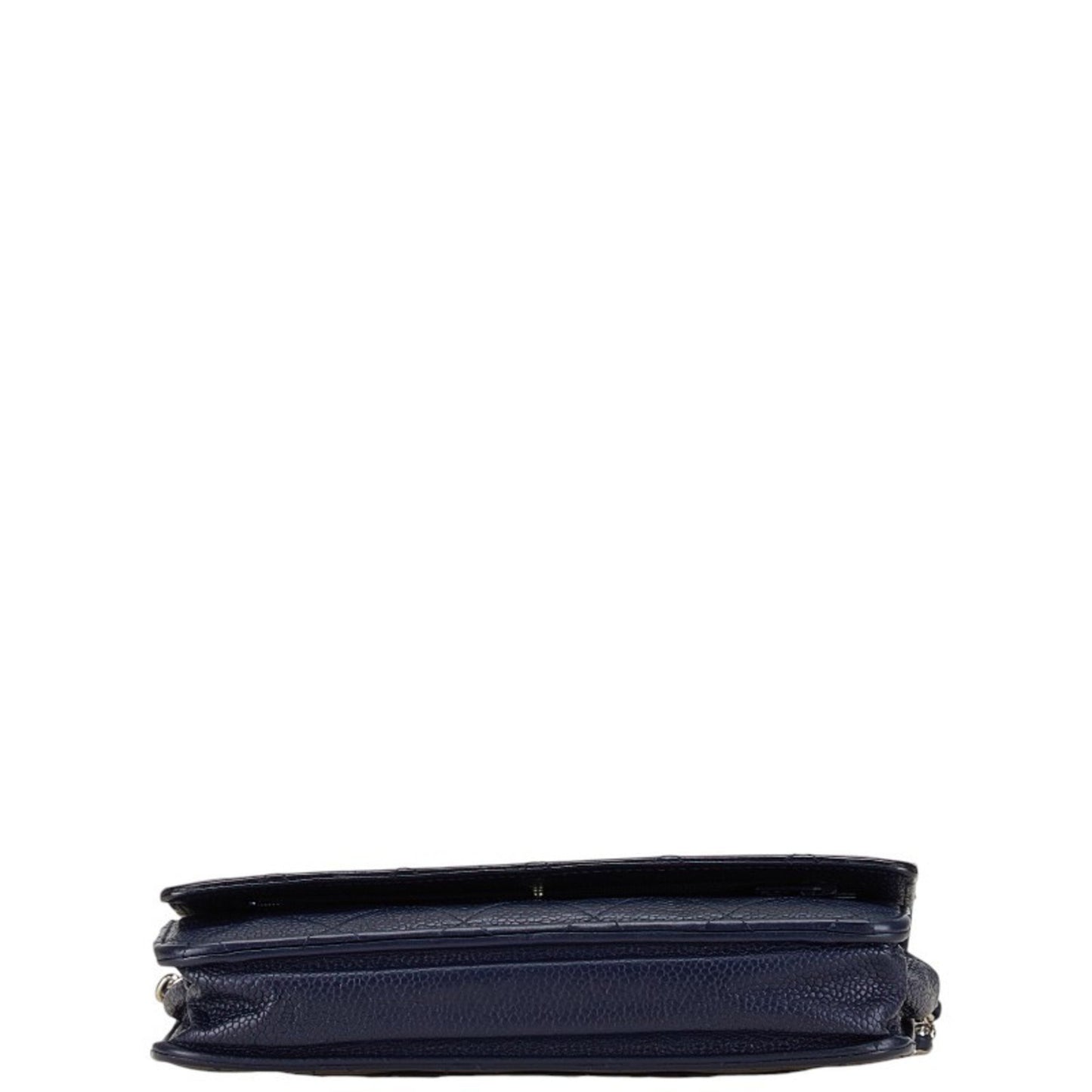 Chanel Coco Mark Matelasse Long Wallet Chain Bag Navy Caviar Skin