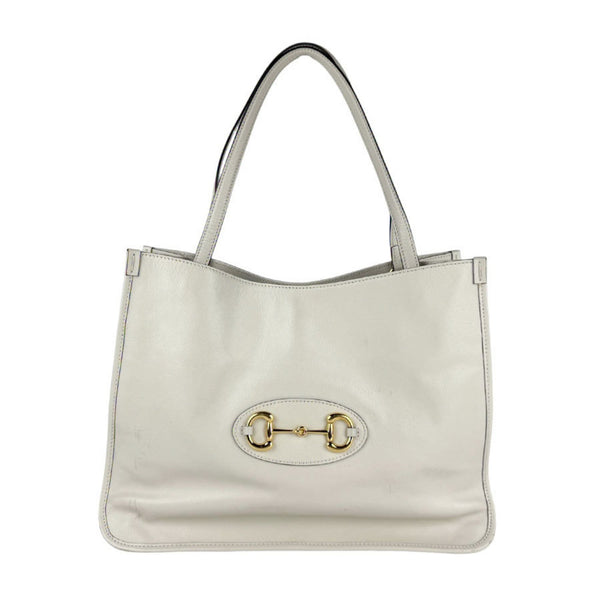 Gucci Horsebit 1955 Leather Shoulder Bag In Ivory