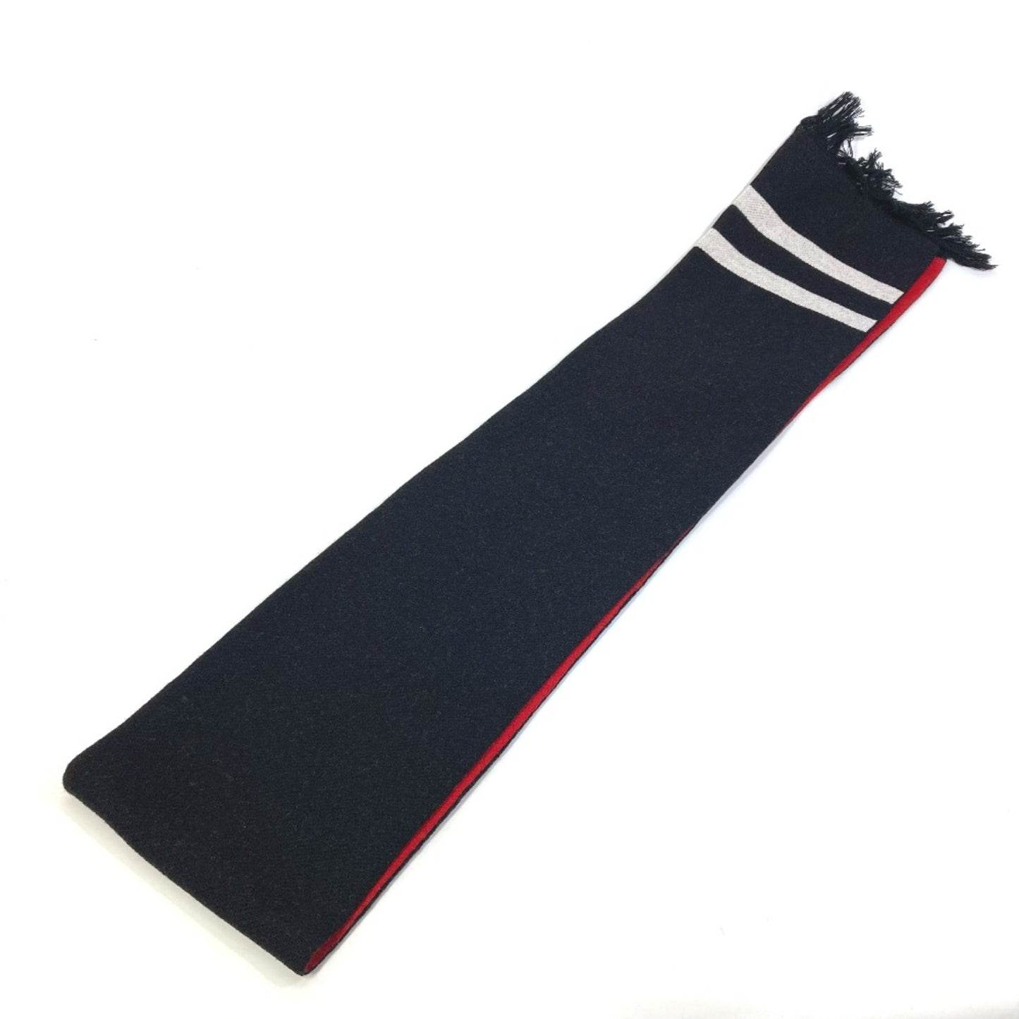 Gucci Be Loved Logo Fringe Scarf Black Red