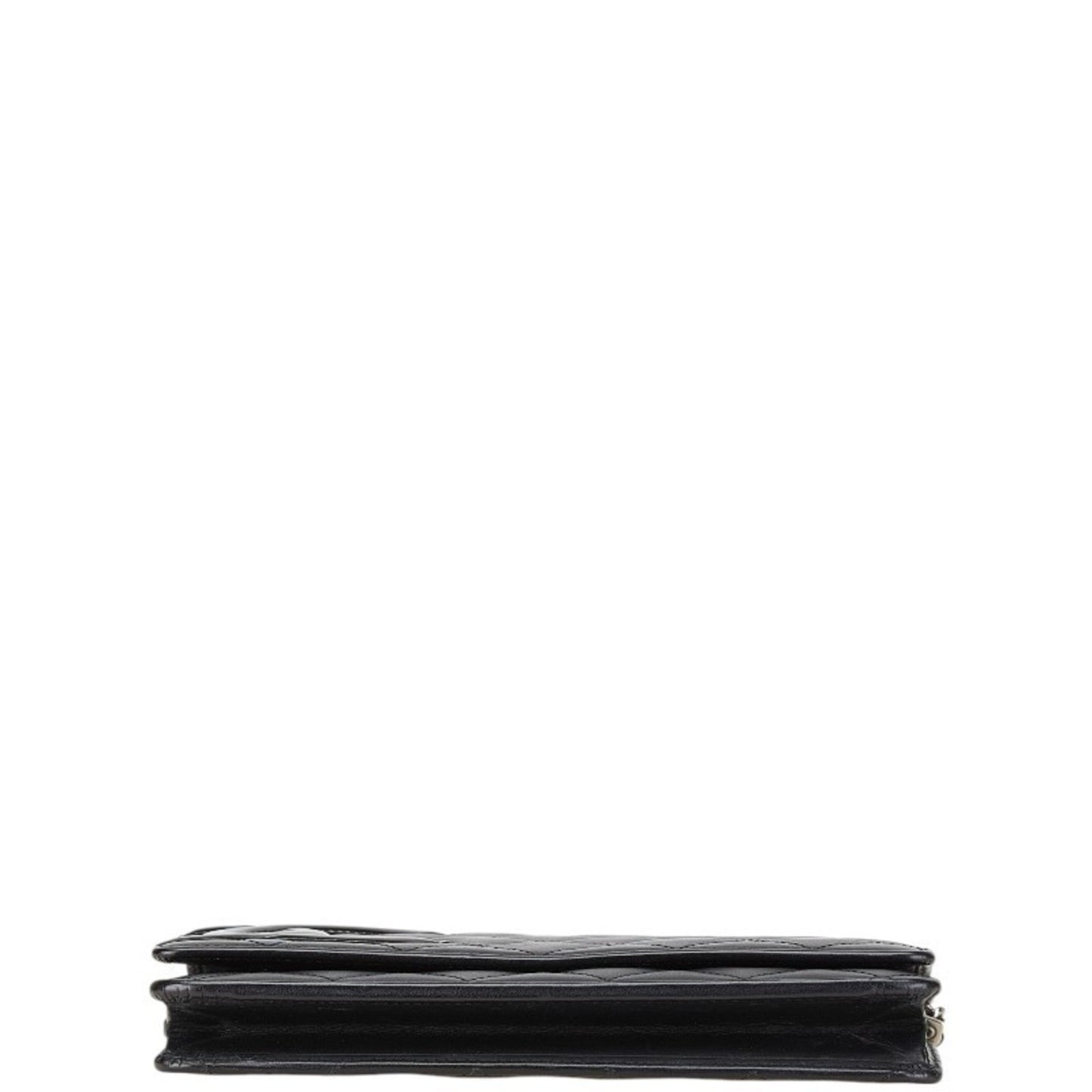 Chanel Cambon Line Coco Mark Chain Shoulder Bag Wallet Black Lambskin Enamel