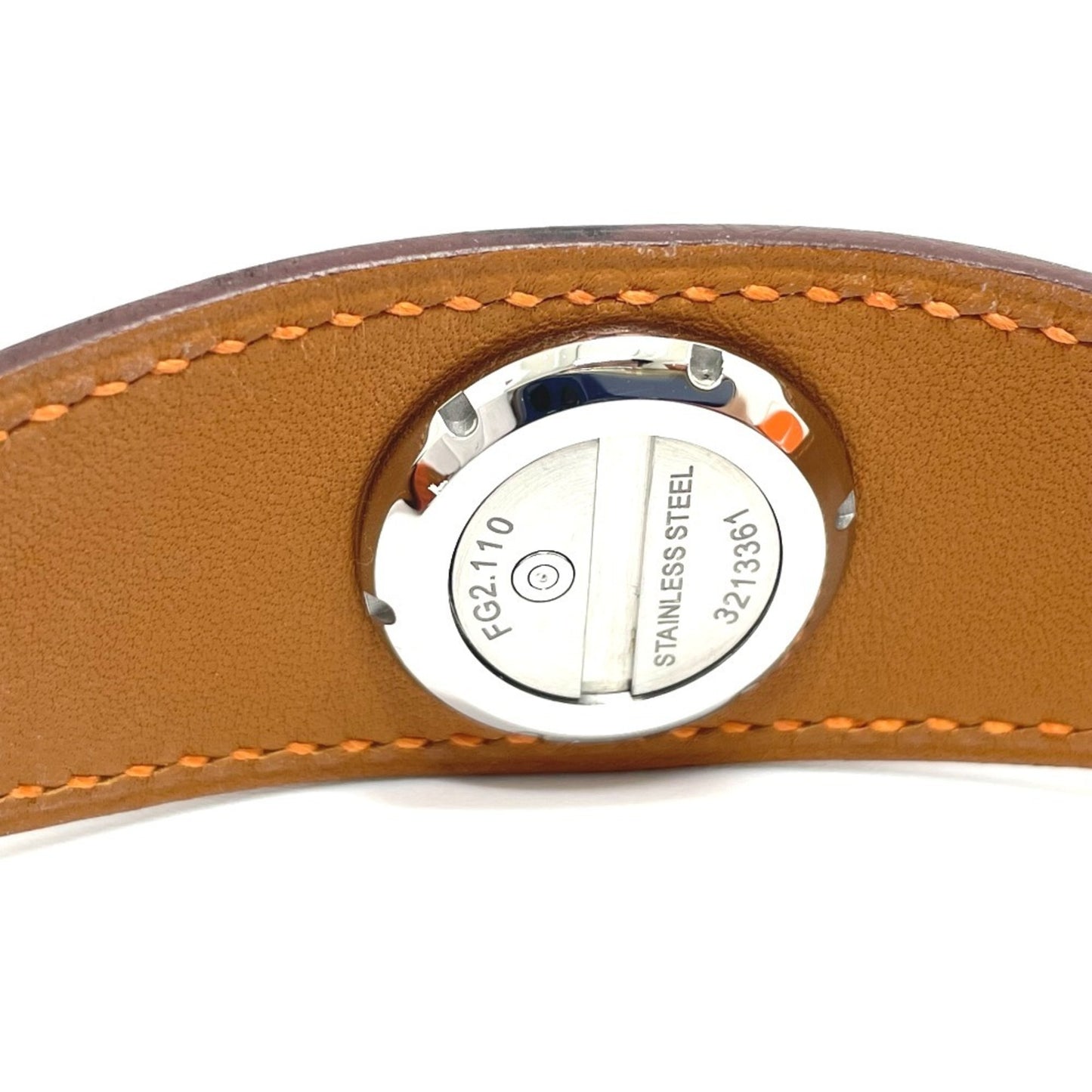Hermes Fg2.110 Faubourg Manchette Quartz Watch With Stainless Steel/Leather Strap