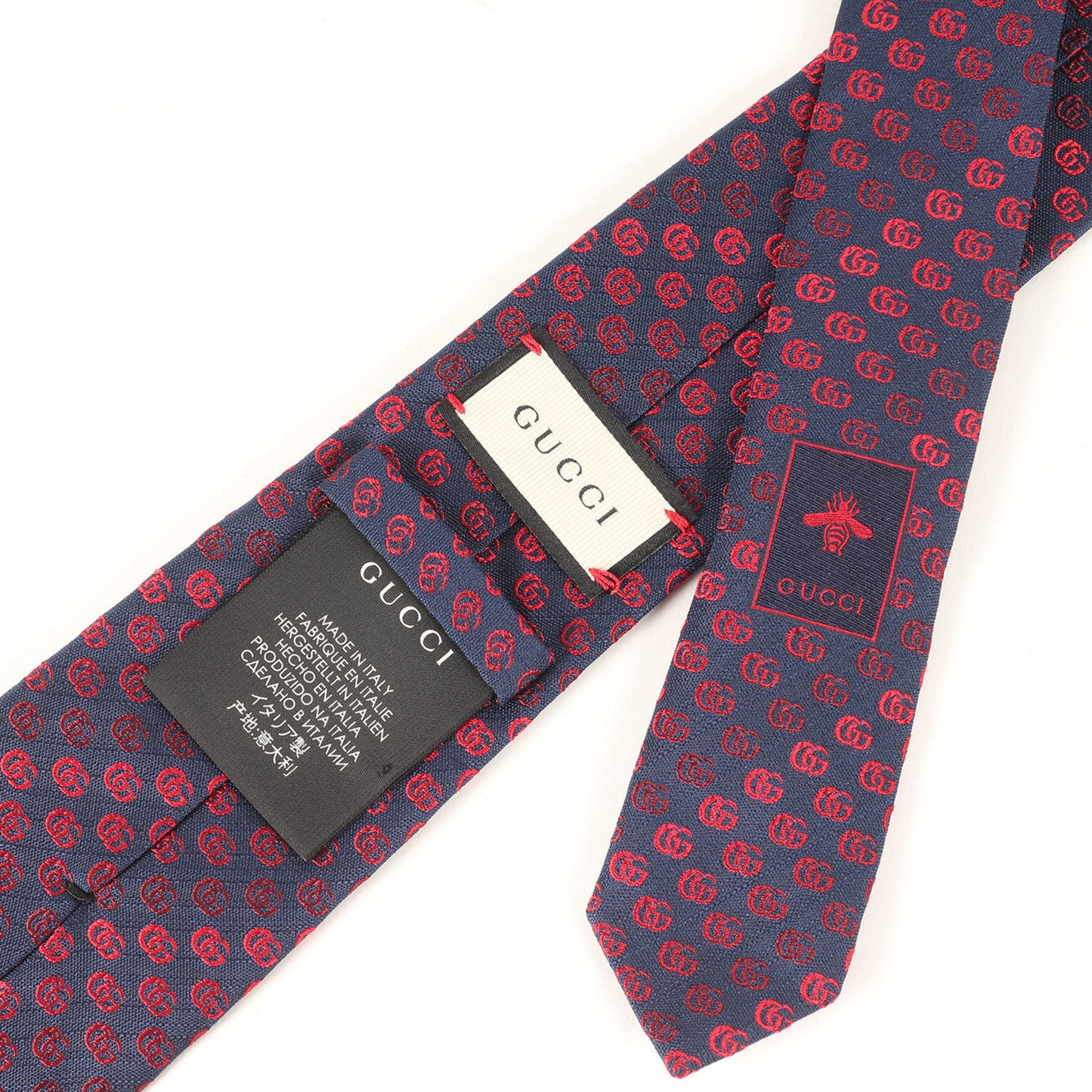 Gucci Gg Gradient Silk Tie In Navy Blue For Men