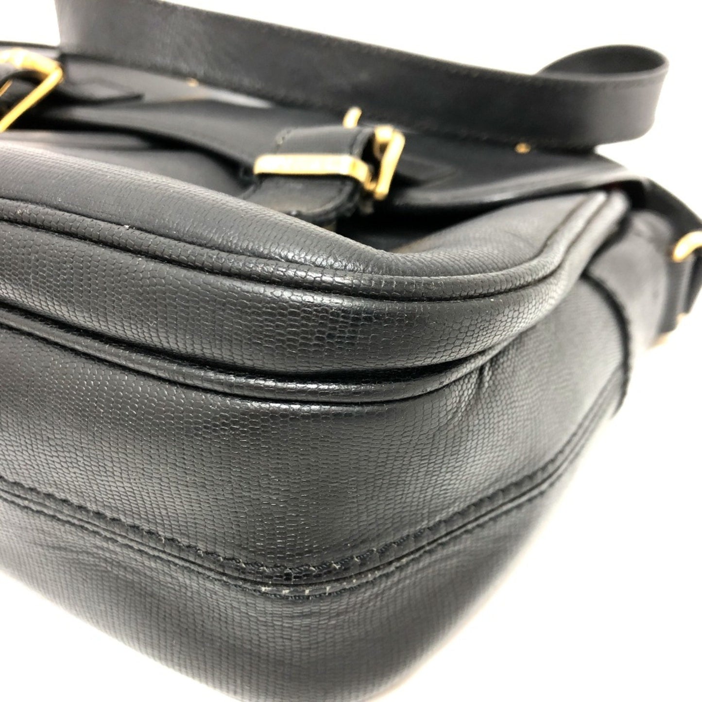Celine Double Pocket 2Way Bag Shoulder Bag Black Goldhardware