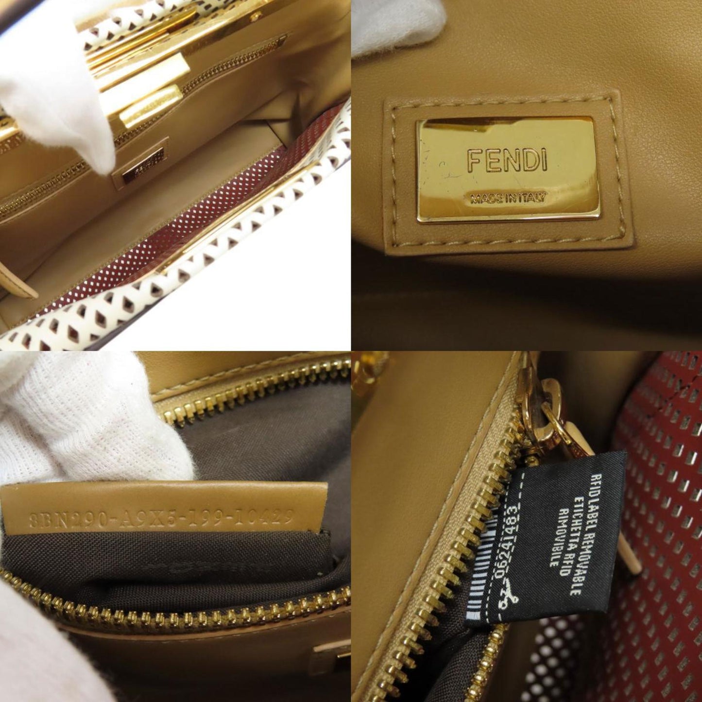 Fendi Peekaboo Punching Handbag Calf Leather