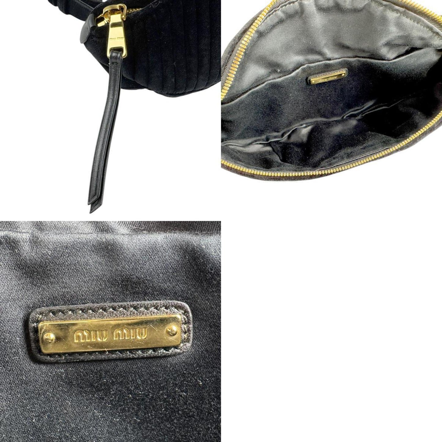 Miu Miu Miu Waist Bag In Black Velvet For Women