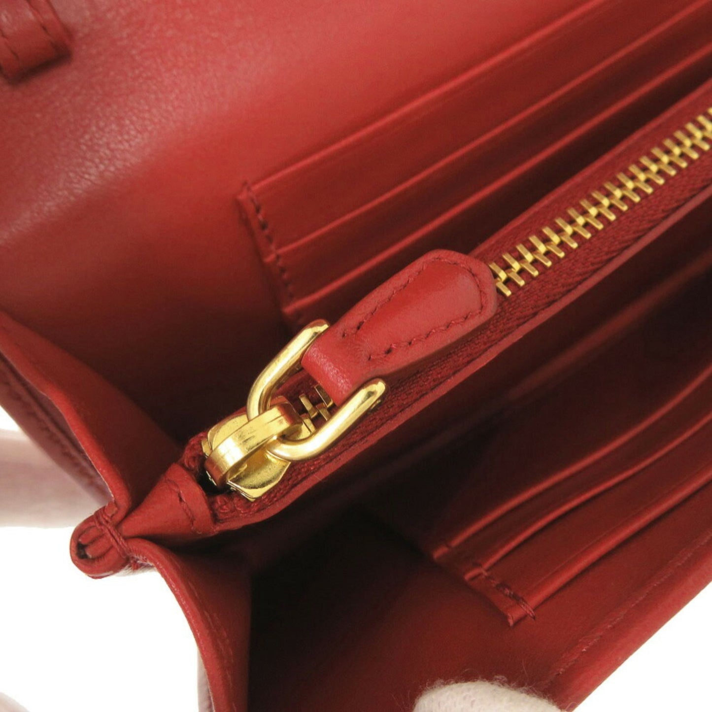 Like New Prada 1M1437 Nylon And Leather Red Shoulder Wallet
