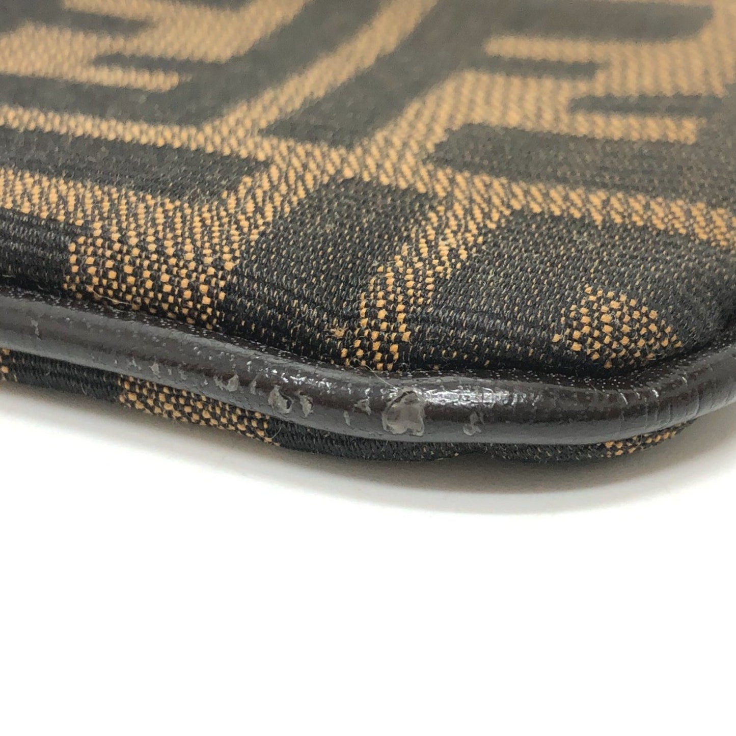 Fendi Zucca Coin Purse Brown Silverhardware
