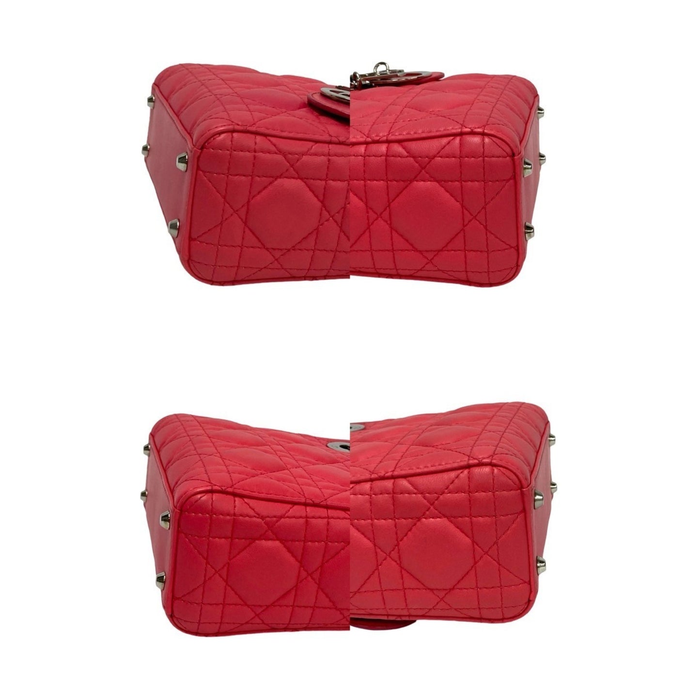 Christian Dior Lady Cannage Stitch Leather 2-Way Handbag/Shoulder Bag