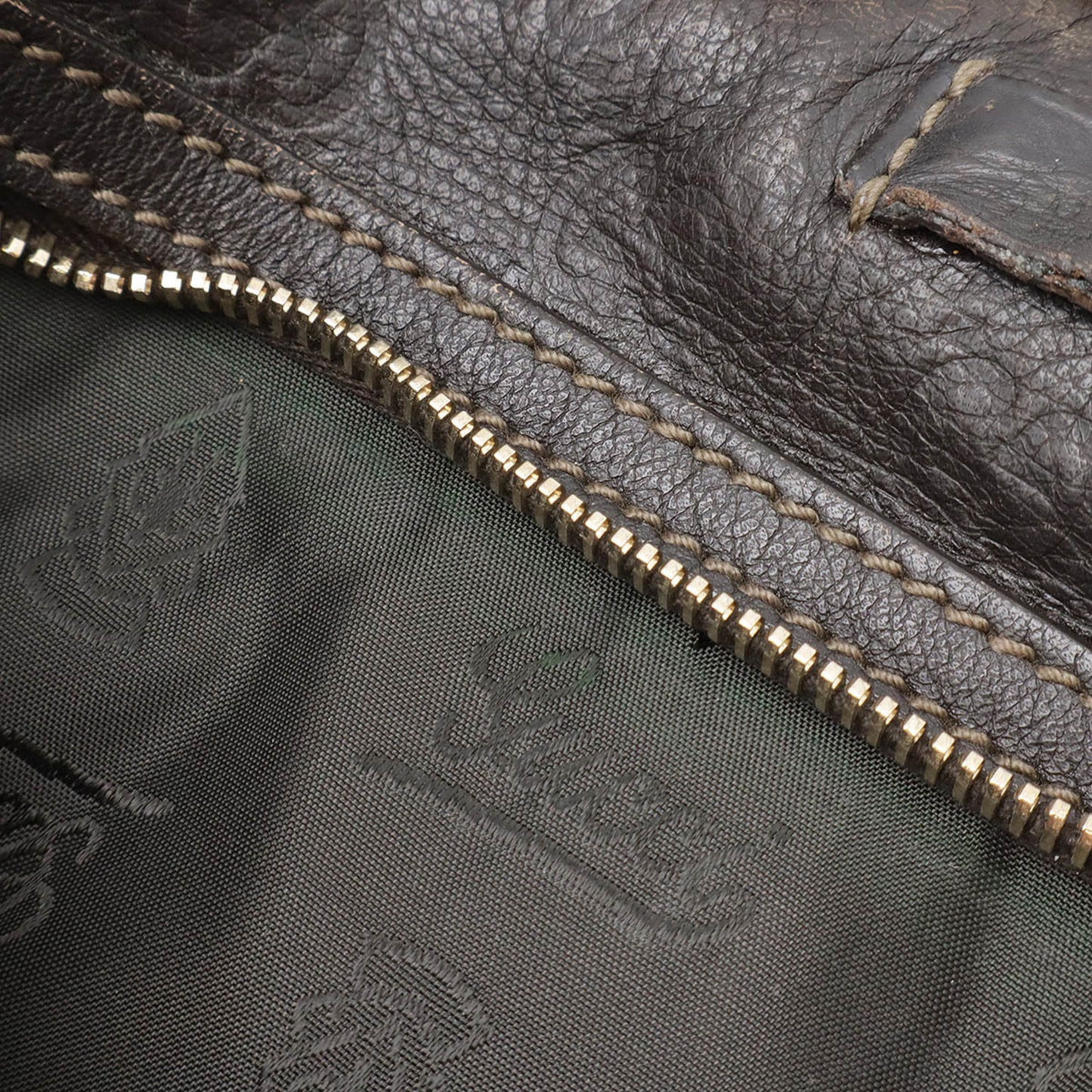 Gucci Guccissima Shoulder Bag Leather Dark Brown 201448