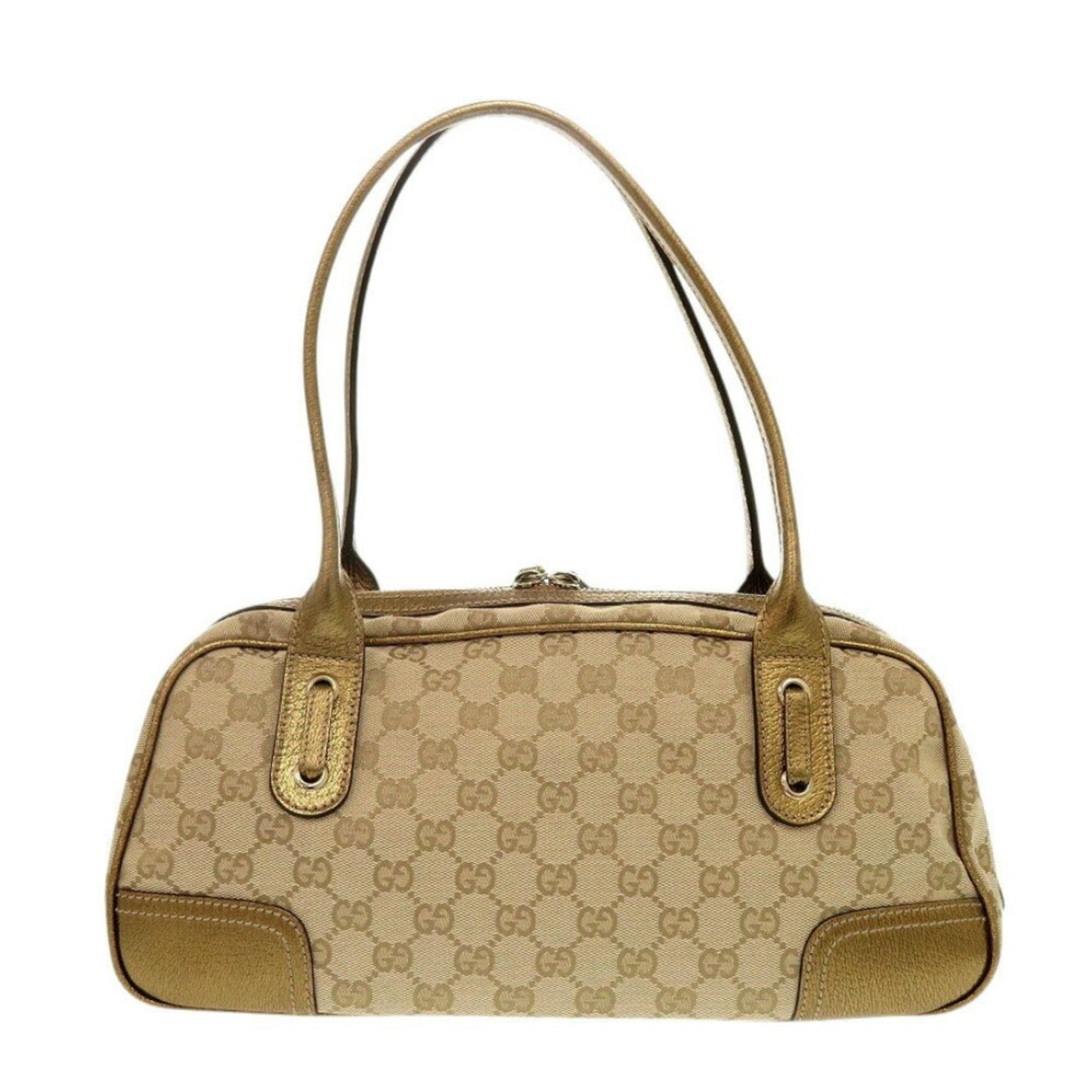 Gucci Prince 161720 Gg Canvas Beige Gold Handbag 1076Gucci