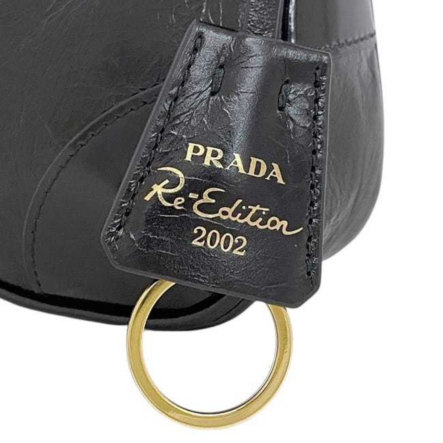 Prada Bag F-23942 Black Nero Re-Edition2002 1Bc201 Leather 31/D Prada Shoulder Plate