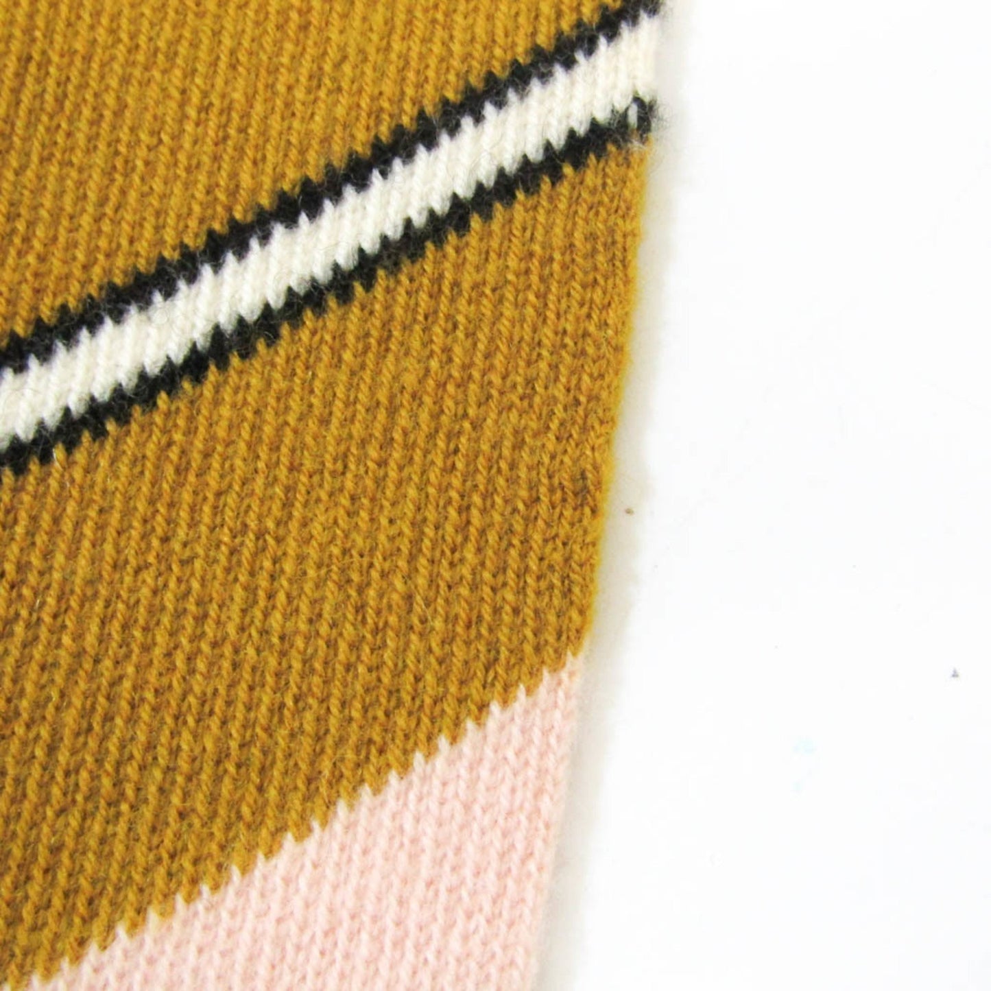 Burberry Knitted Stripe Tippet Muffler 407535 Women'S Wool Cashmere Stole Light Pink