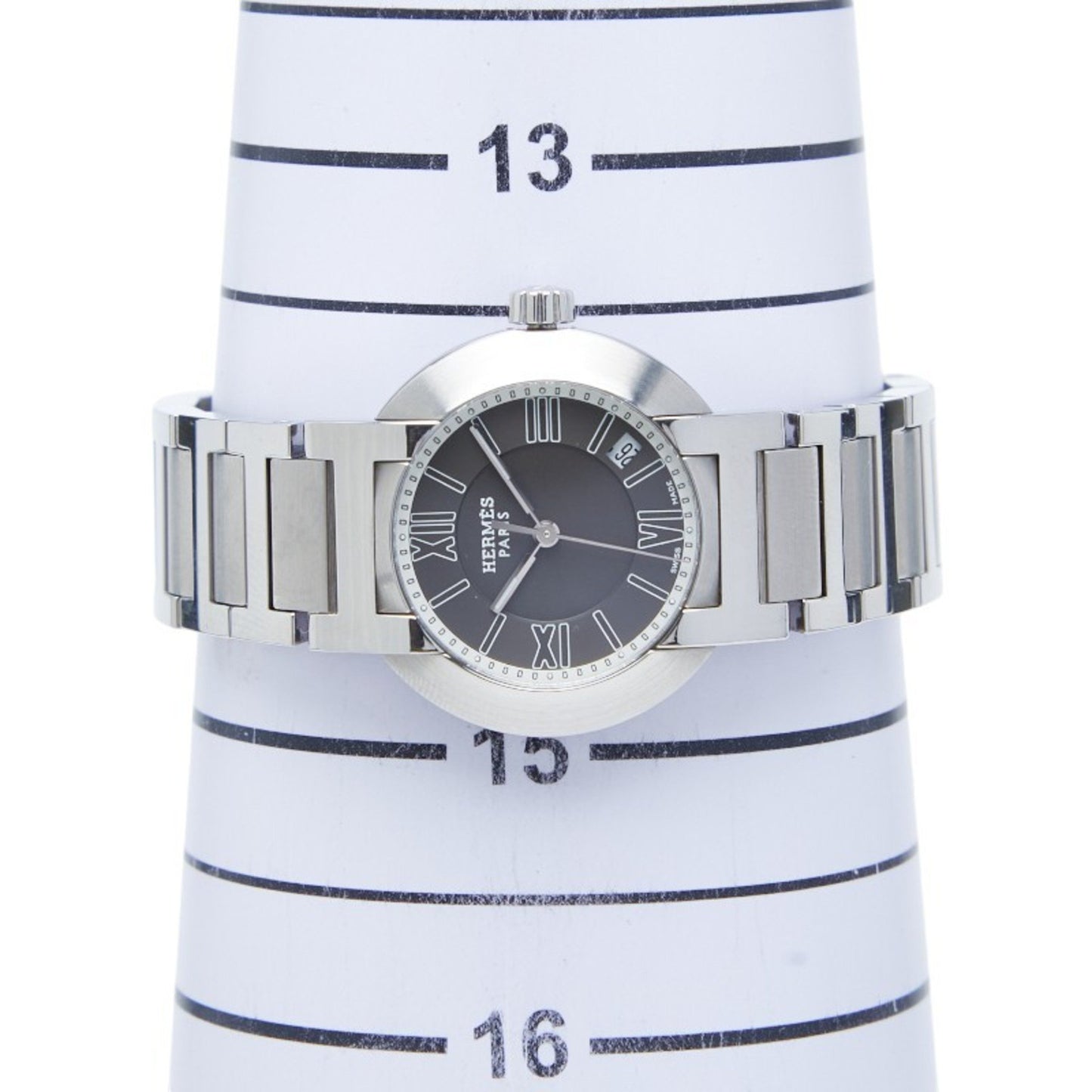 Herms Nomade Watch No. 1.210 Gray Dial Stainless Steel