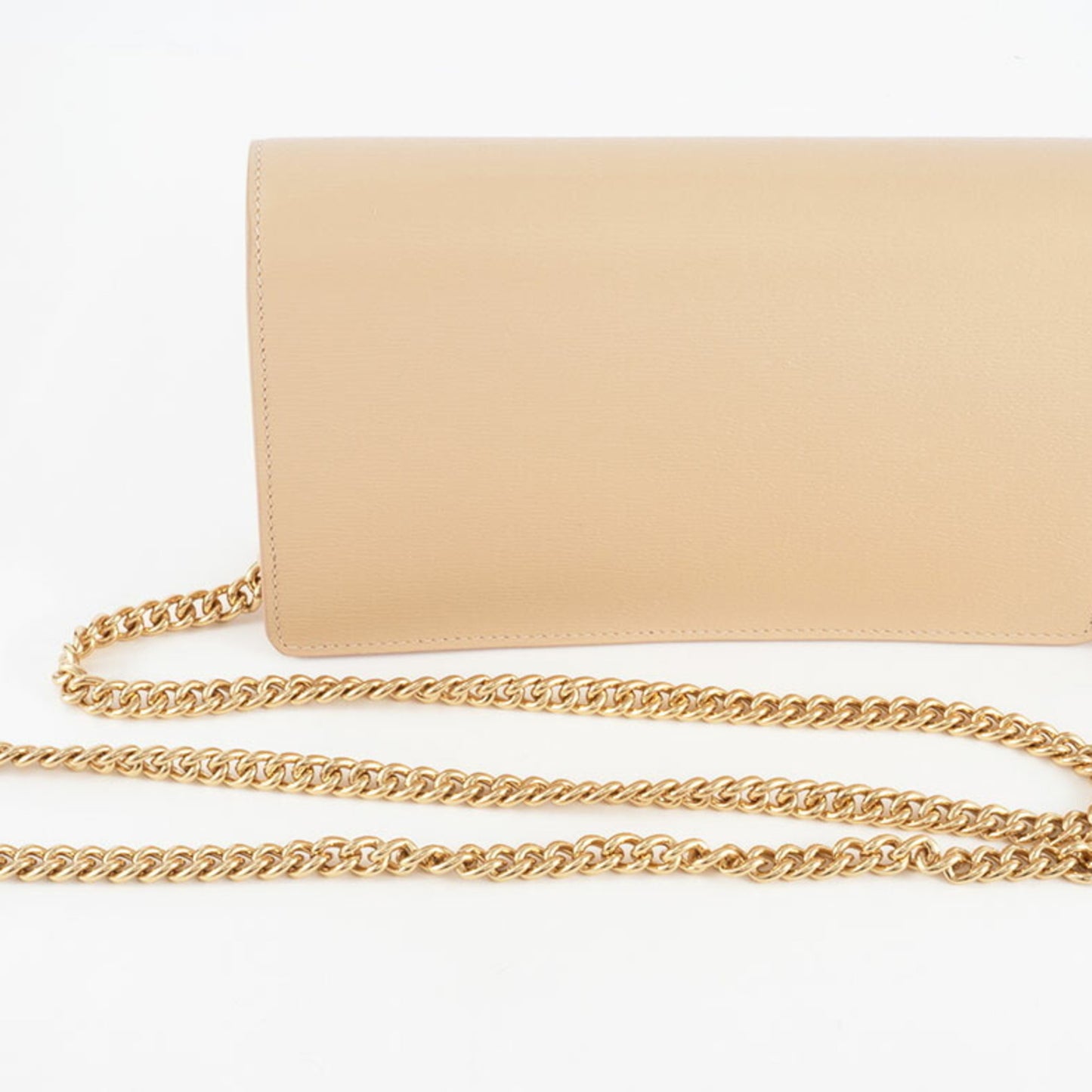 Gucci Chain Wallet Shoulder Bag 772643 Leather Pale Orange