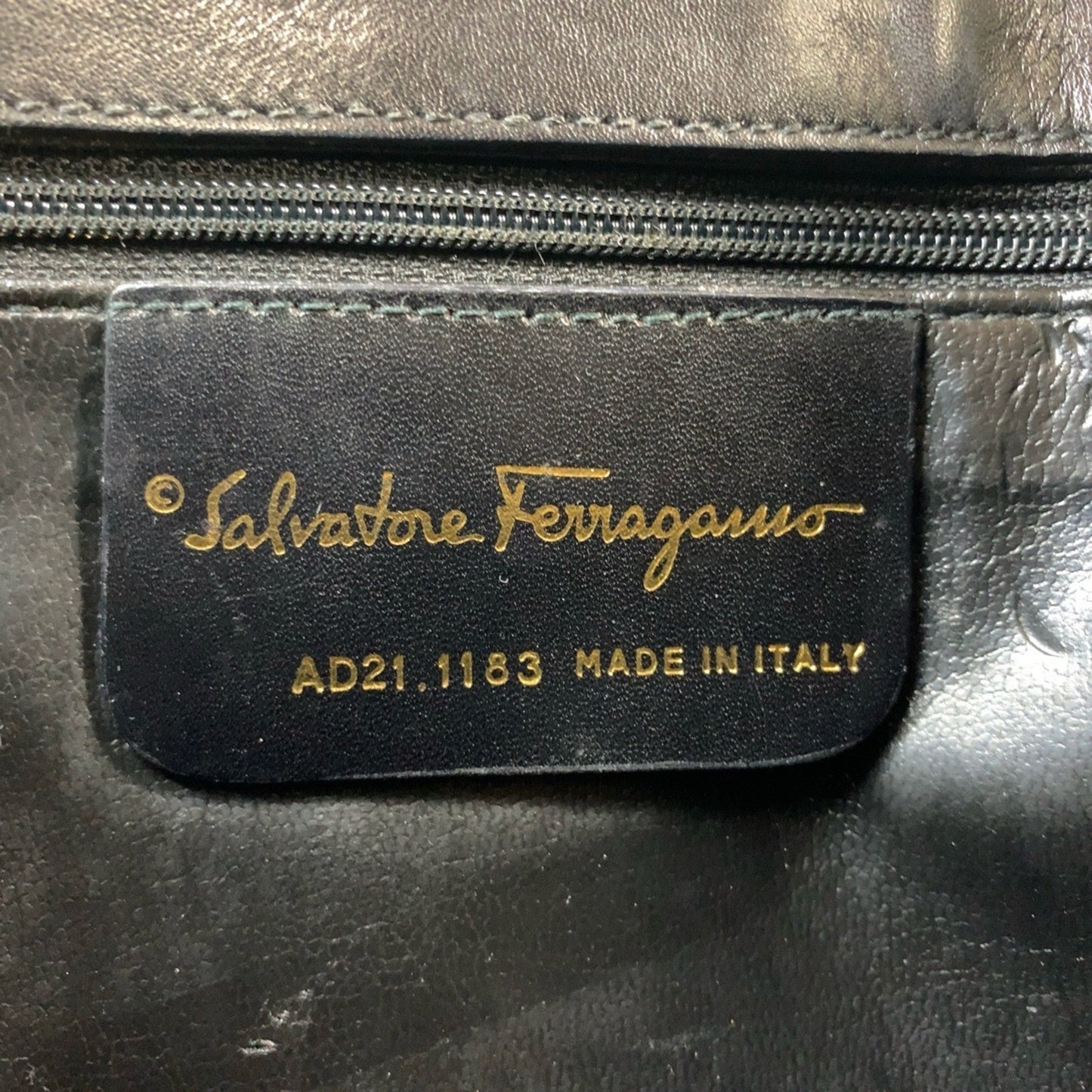 Salvatore Ferragamo Black Gold Hardware Leather Shoulder Bag Pochette