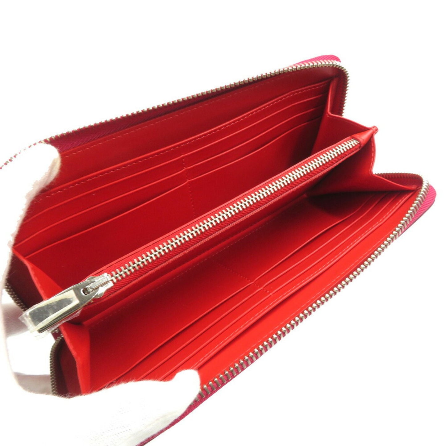 Christian Louboutin Panettone Studs 1175161 Leather Rosa Pink Red Round Long Wallet 0502Christian