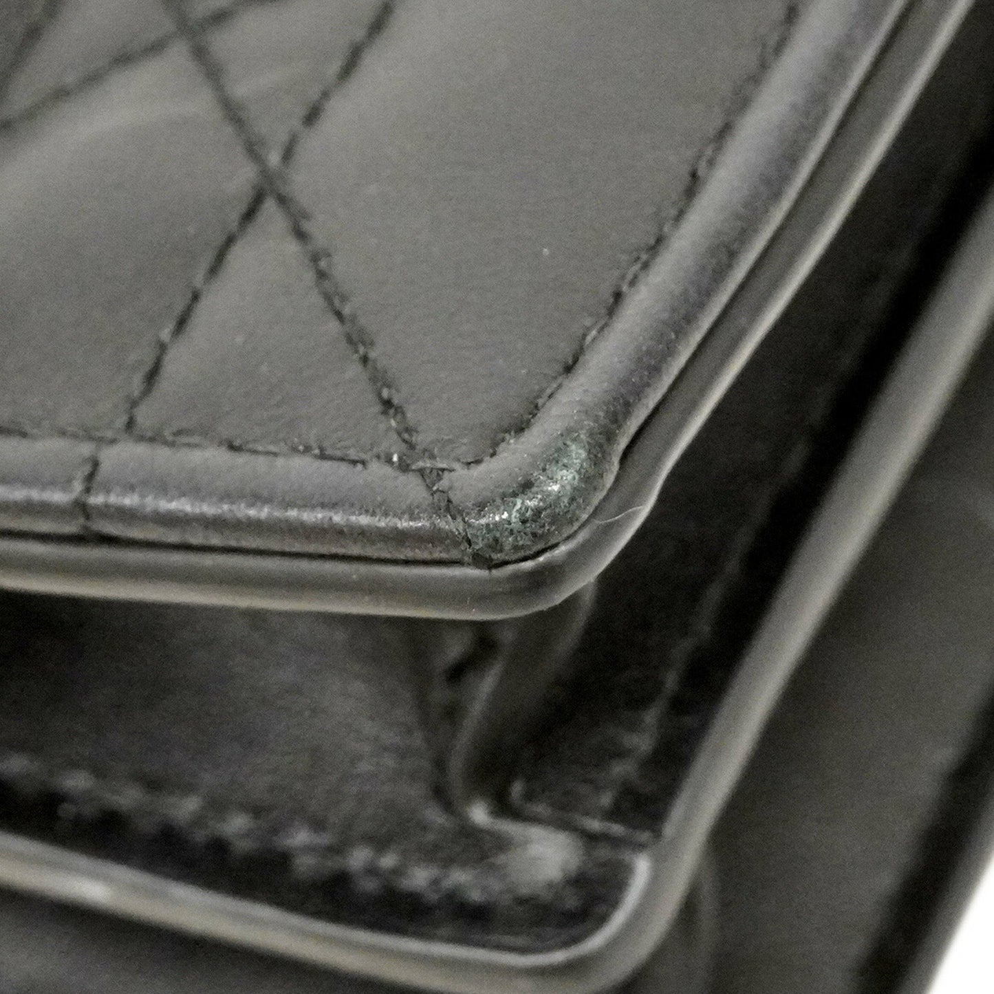 Christian Dior Cannage Miska 12 Shoulder Bag In Black Leather