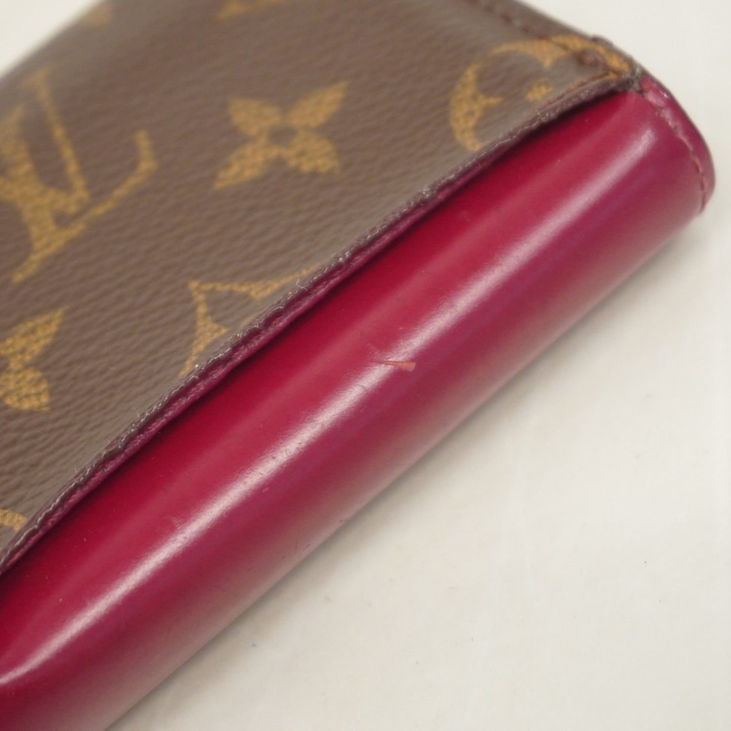 Louis Vuitton Monogram Portefeuille Zoe Tri-Fold Wallet M62932 Brown Fuchsia