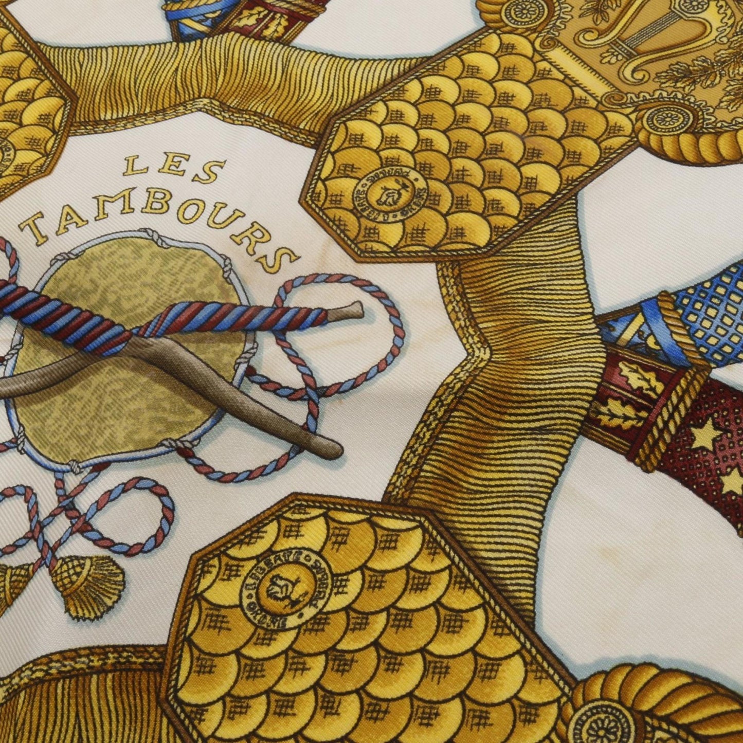 Herms Hermes Carr 90 Les Tambours Silk Scarf