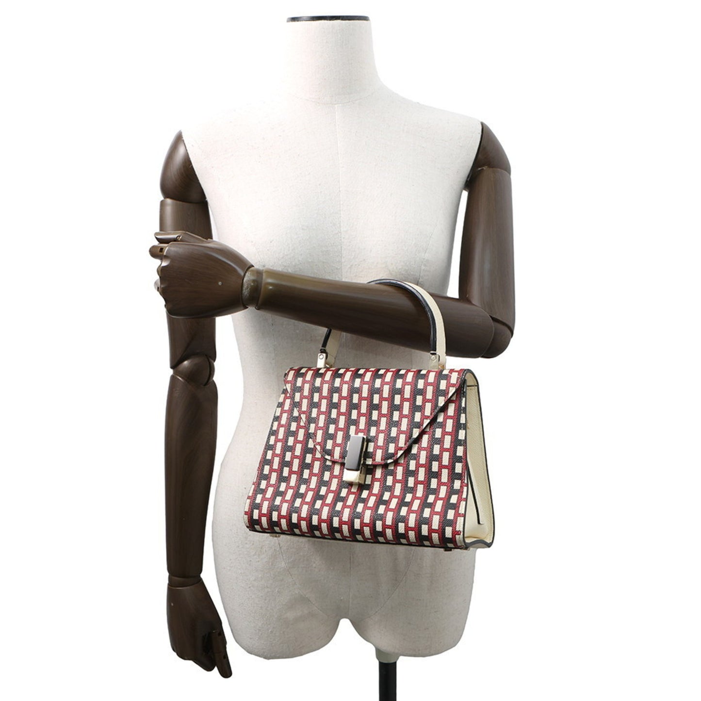 Valextra Handbag Iside Mini Leather 2Way Shoulder Bag White