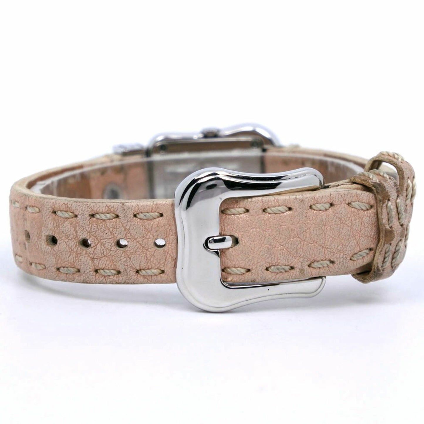 Fendi Befendi Watch 3800L Stainless Steel X Leather Pink Quartz Analog Display