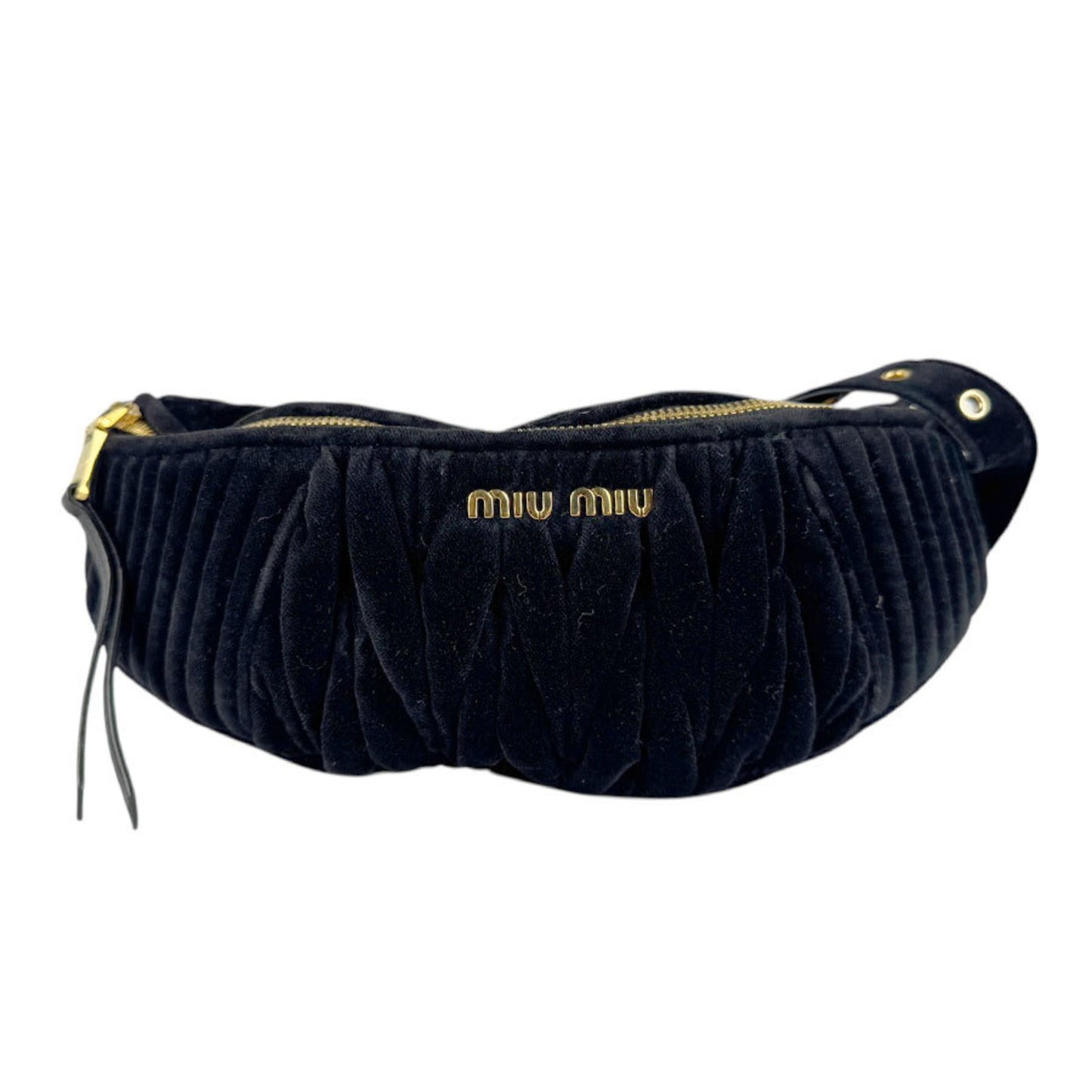 Miu Miu Miu Waist Bag In Black Velvet For Women