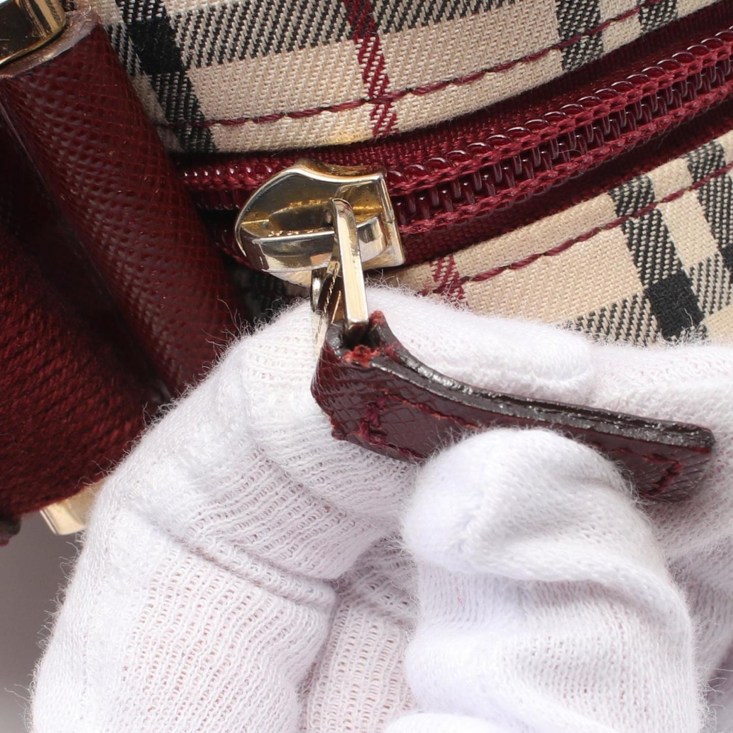 Burberry Nova Check Shoulder Bag Canvas Leather