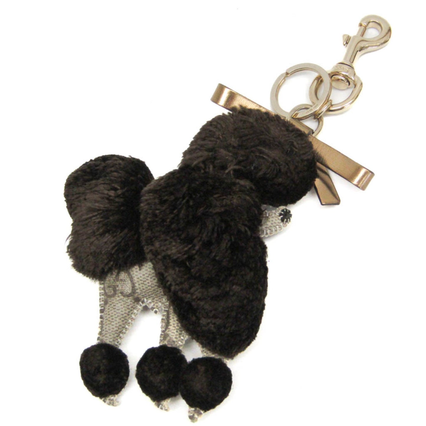 Gucci Gg Supreme Guccioli Poodle Lulu Keyring (Beige
