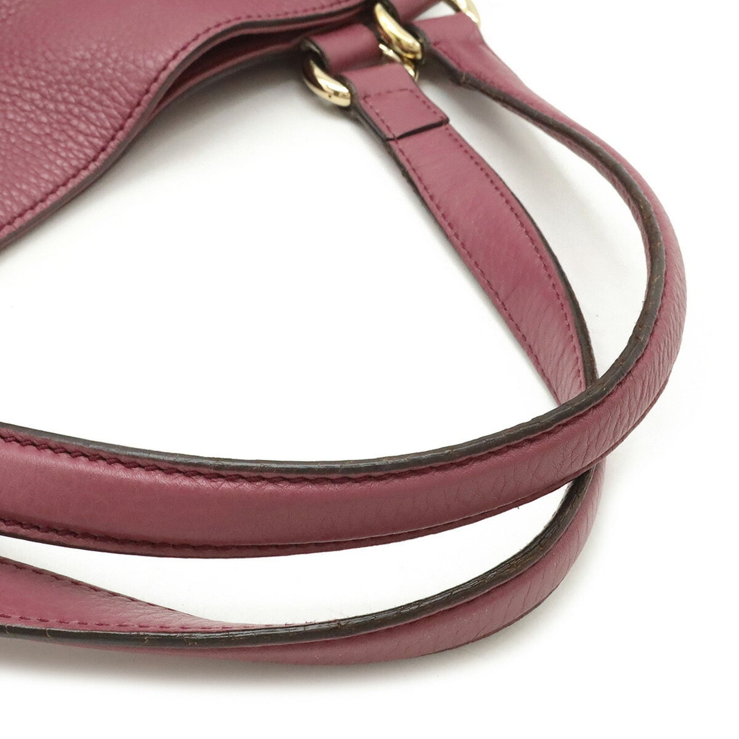 Gucci Soho Cellarius Tote Bag Shoulder Tassel Leather Pink Purple 282309