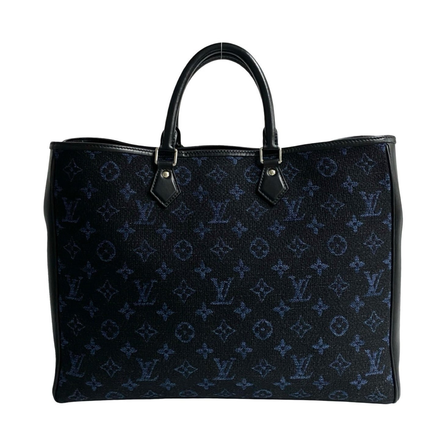 Louis Vuitton Grand Sac Tote Monogram Jacquard Leather Bag Handbag Black 38793