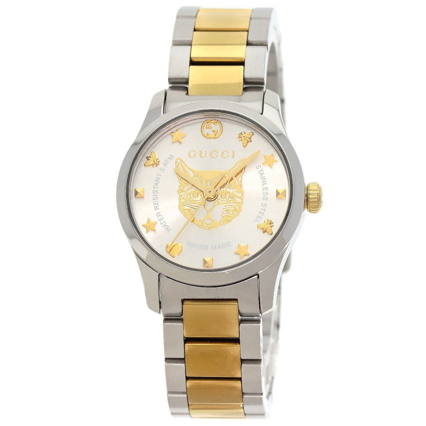Gucci 126.5 G Timeless Cat Watch In Stainless Steel/Ssxgp